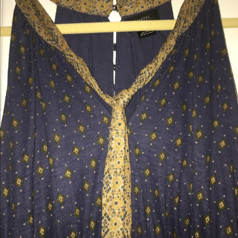 Lined Jersey Tie Neck Summer Dress